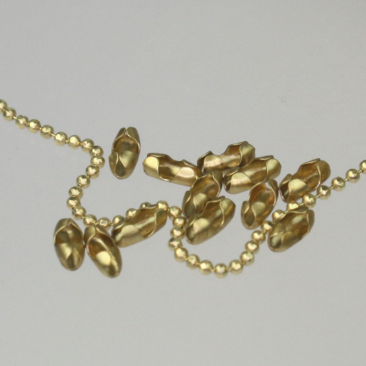 32 Ft. RAW Brass Faceted Ball Chain - 1.5mm Long and Short ball size- ship from California USA - 15DC