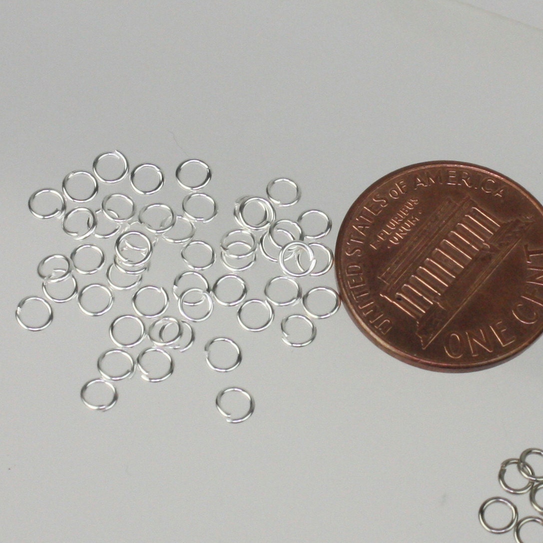 3mm Jump Rings, 200 Sterling Silver Plated Jump Rings Jumprings Open 3x0.5mm 24 Gauge 24G Link Connector Open Jump Rings - ship from USA