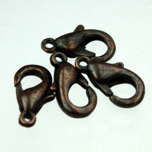 Sample 3 ft spool of Antique Copper Finished SOLDERED Curb Chain - 1.6mm SOLDERED Link - with Matching Jumpring(10pcs) and Lobster (2pcs)