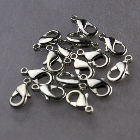 Sample 3 ft spool of Rhodium Plated SOLDERED Curb Chain - 1.6mm SOLDERED Link - with Matching Jumpring(10pcs) and Lobster (2pcs) - 1.6S