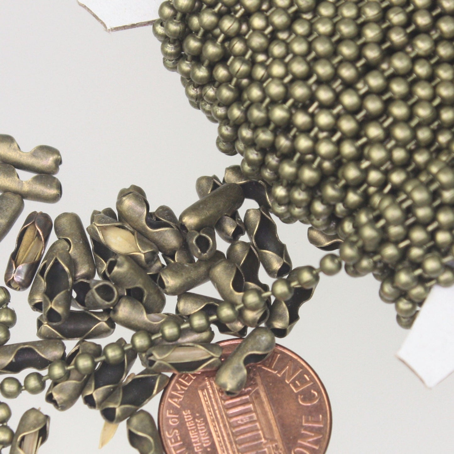 Antique Bronze Chain Bulk, 12 ft. spool of ROUND BALL chain - 2.4mm ball size - w/ FREE 10pcs Connectors (Insert) - 24BALL