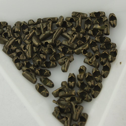 12 ft. spool of Antique Brass finished ROUND ball chain - 1.5mm ball size with free 10 pcs of connector(Insert) - 15BALL