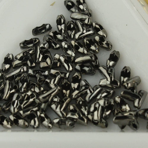 100 Ft of Gunmetal FACET-BALL Chain - Brass bulk Ball chain Wholesale - 1.5mm w/ FREE 100 connectors (Insert) - 15DC