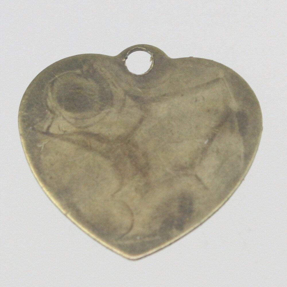 20 pcs of Antique Brass Heart drop dangle pendant - 21.4x20mm