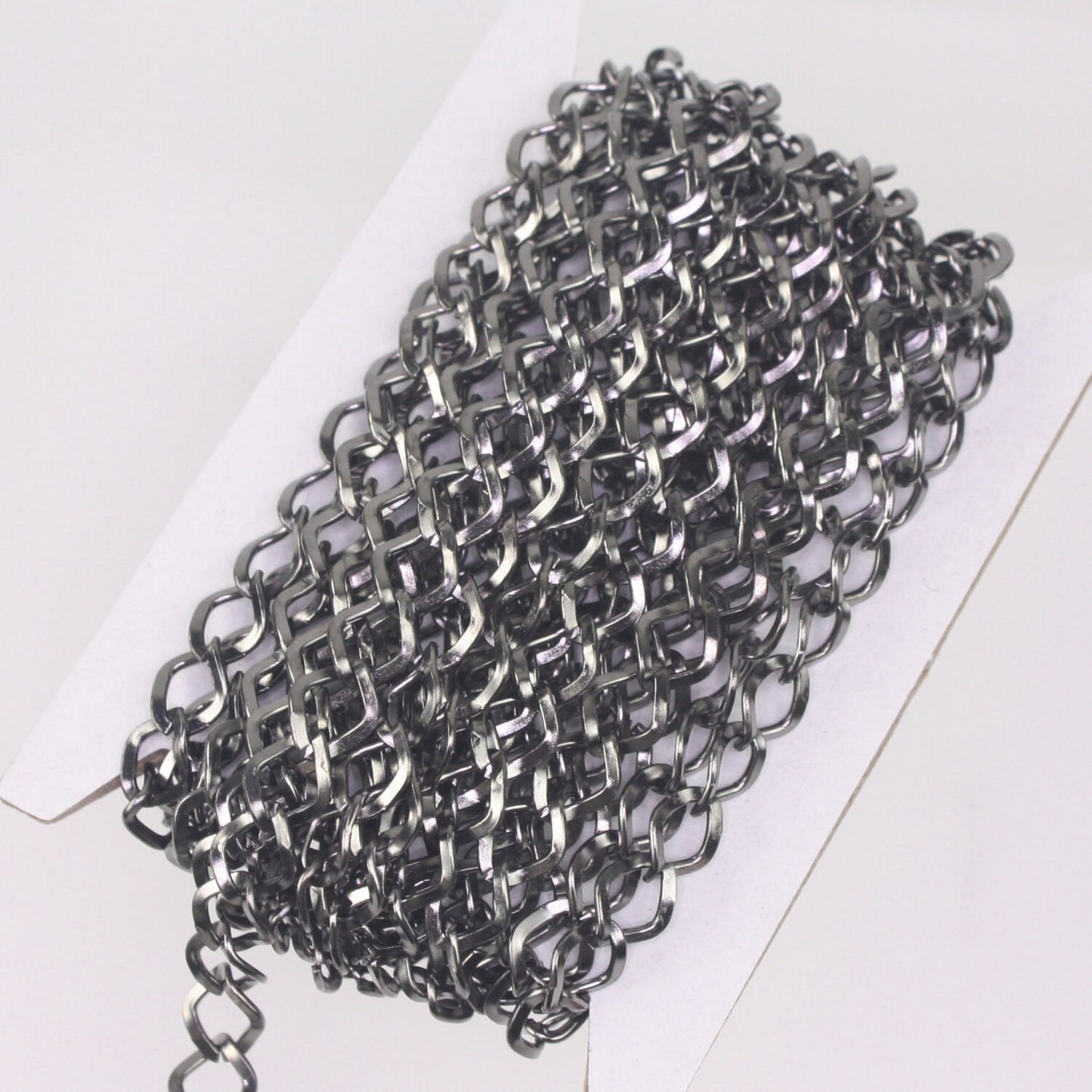 Gunmetal Curb Chain Bulk, 32 ft of Big Hammered Curb Chain - 8.7x7.3mm Unsoldered - Necklace Bracelet Wholesale DIY Chain - 8773CU