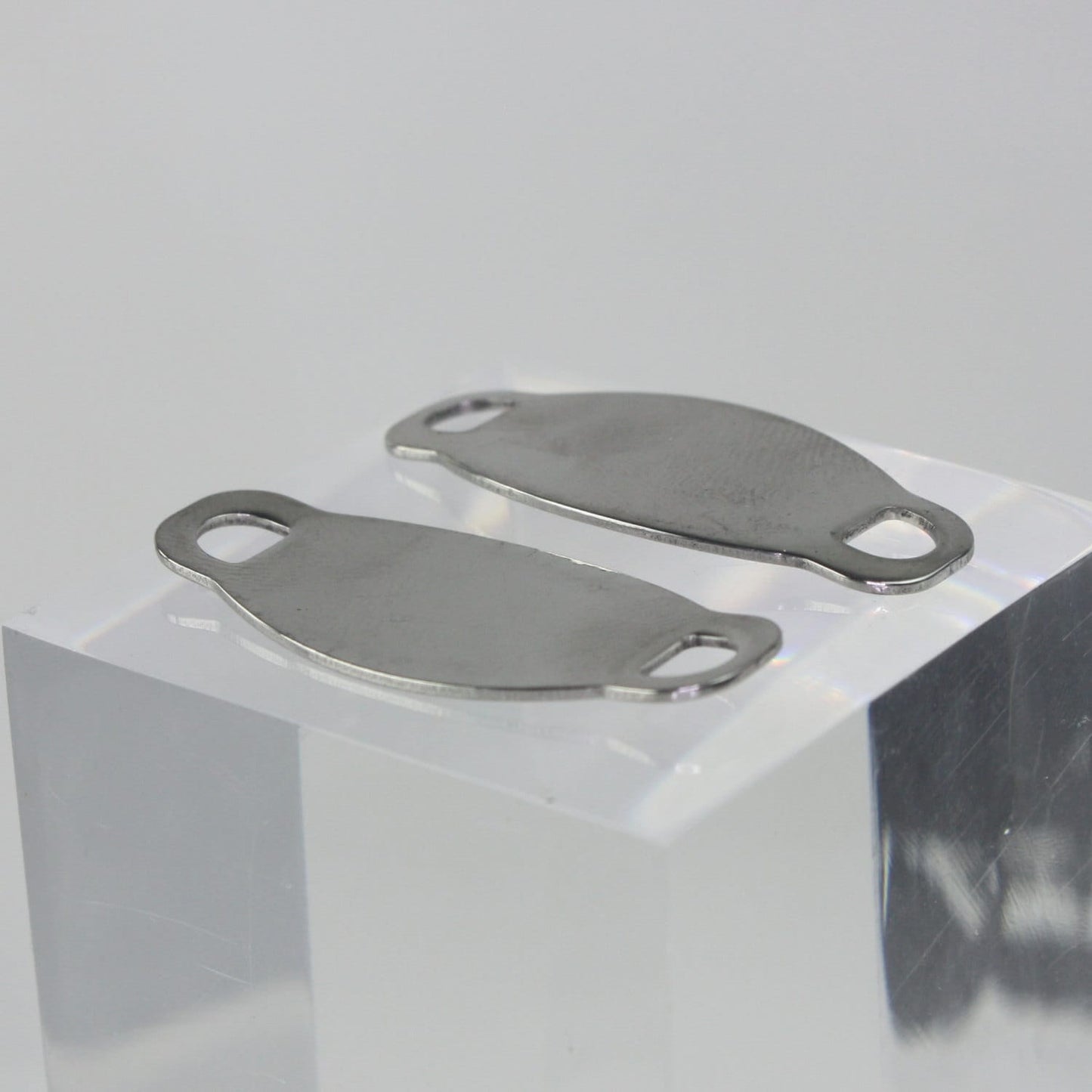 5 pcs Stainless Steel Bracelet Tags Stamping Link Blanks - about 5/8"x1-1/2" OVAL Blank Message Metal Bar - Instant Ship - USA