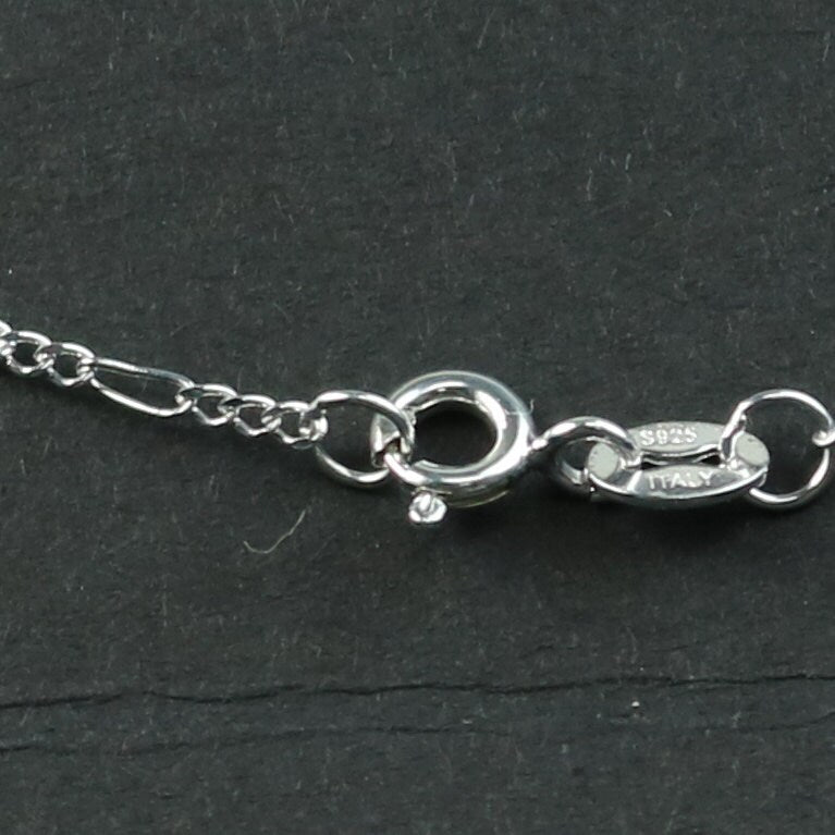 Sterling Silver Necklace Chain - 16 inch - Figaro Chain (3 and 1) Long and Short Silver Necklace Chain - Bulk - made in Italy