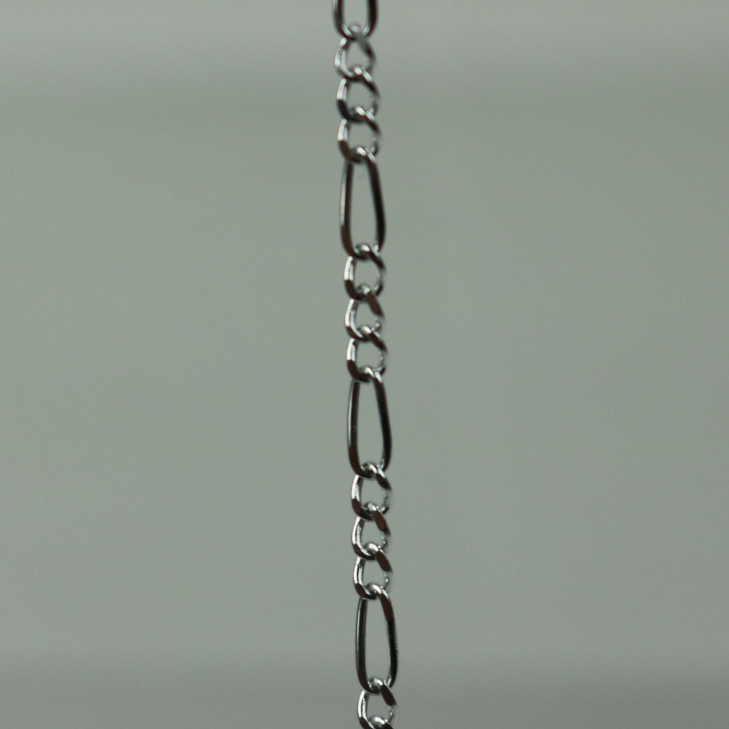 Sterling Silver Necklace Chain - 16 inch - Figaro Chain (3 and 1) Long and Short Silver Necklace Chain - Bulk - made in Italy