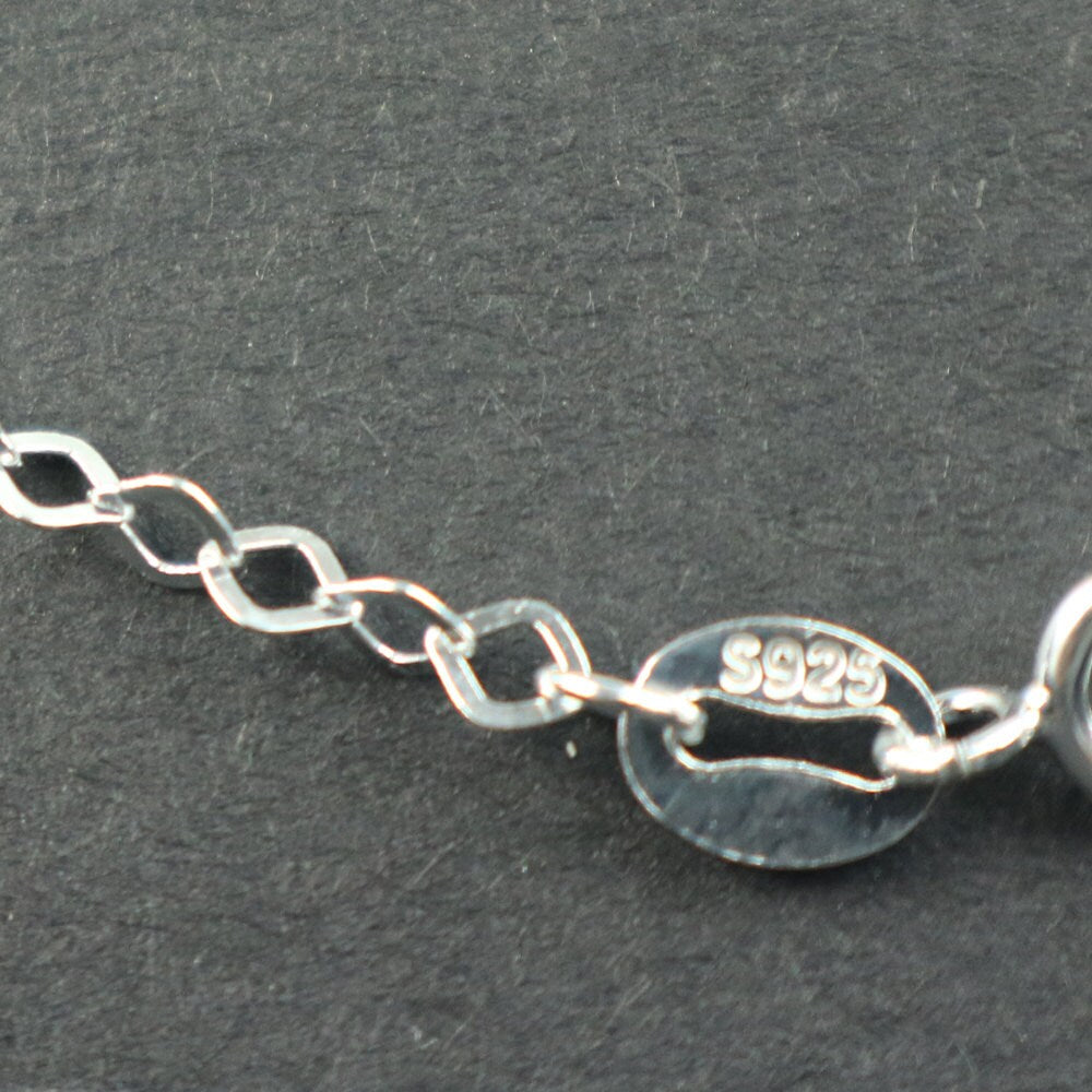 Sterling Silver Necklace Chain - 18 inch - Flat Diamond Link Necklace 925 Silver Cable Chain - Ready to Wear Bulk Wholesale - made in ITALY