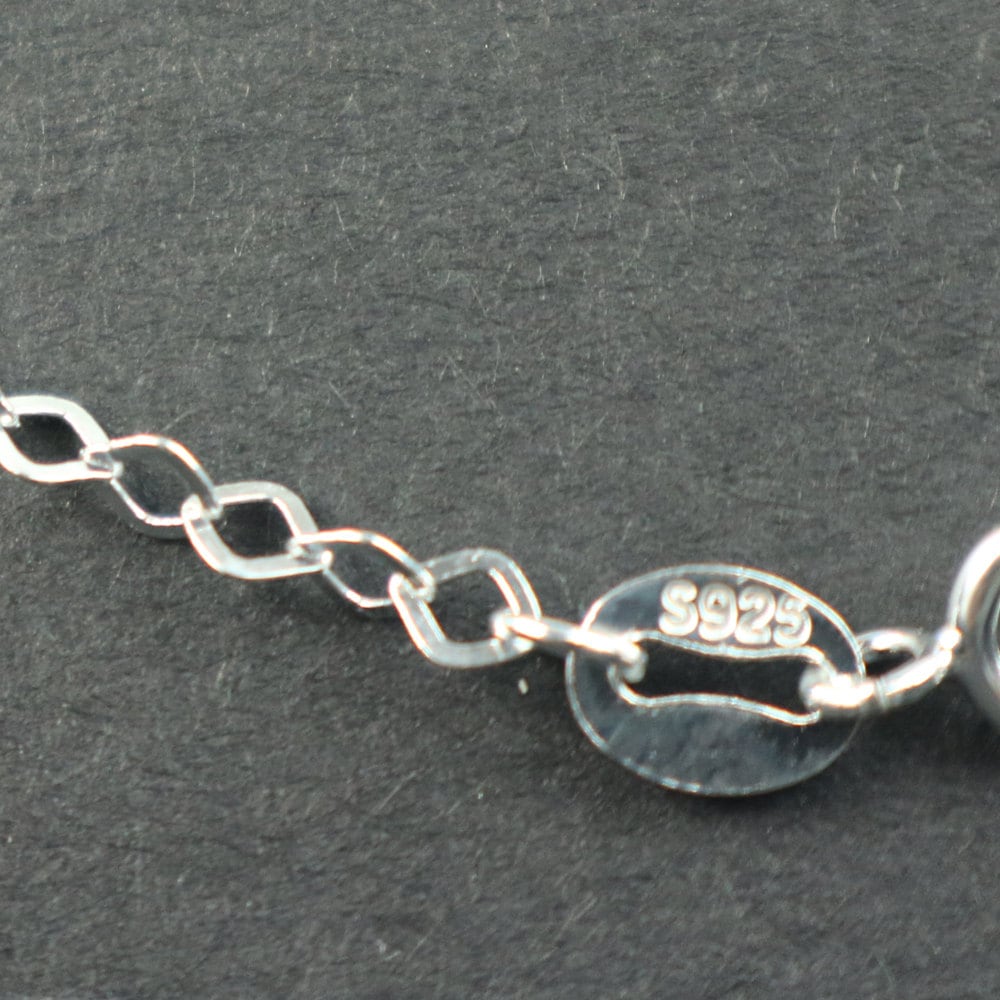 925 Sterling Silver Necklace Chain Bulk - 16 inch - Flat Diamond Link Necklace 925 Silver Cable Chain - Bulk Ready to Wear - made in ITALY