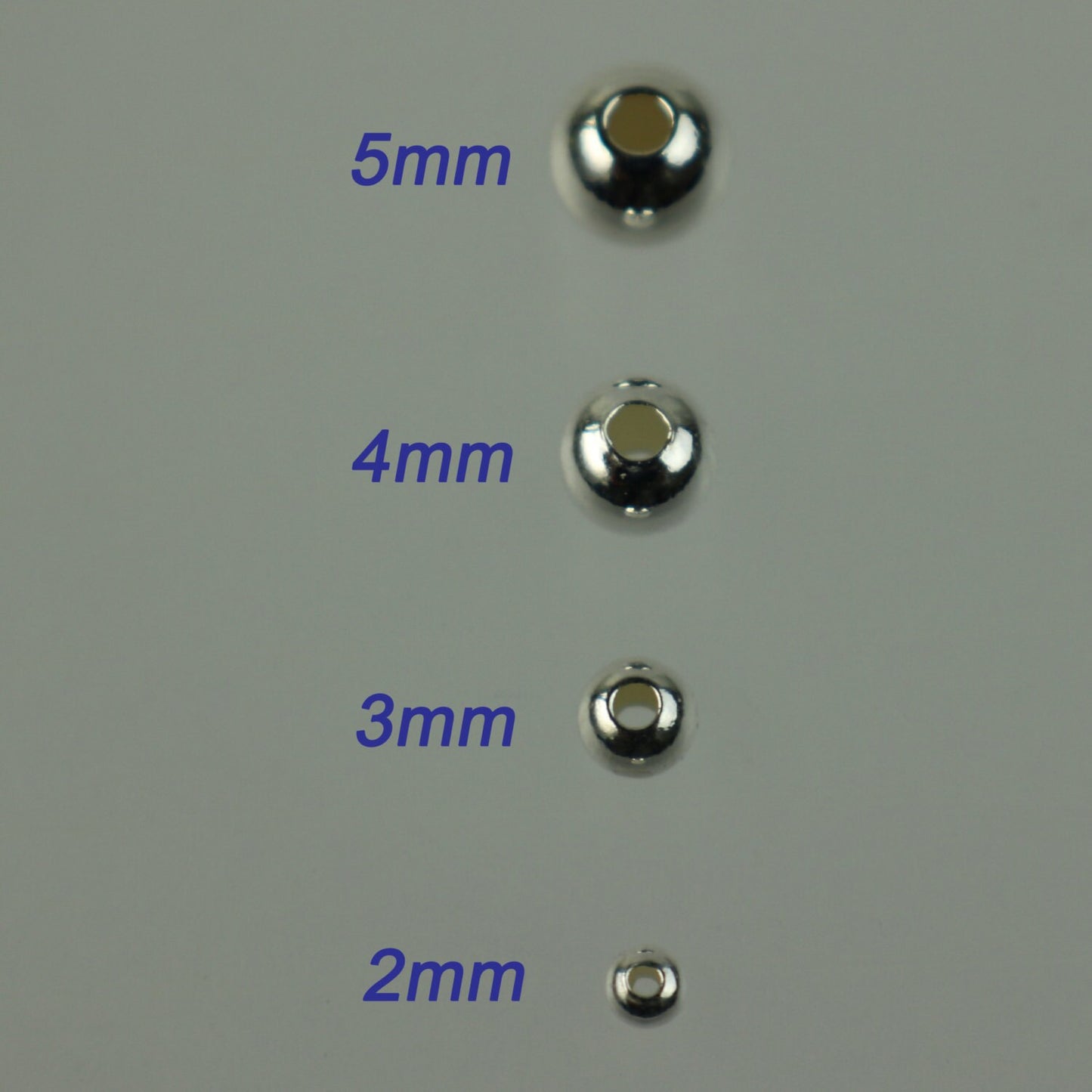 SOLID Sterling Silver Spacer Beads - 2mm/3mm/4mm/5mm SEAMLESS Spacer beads AAA+ High Quality Ball Spacer Beads - Ship from California