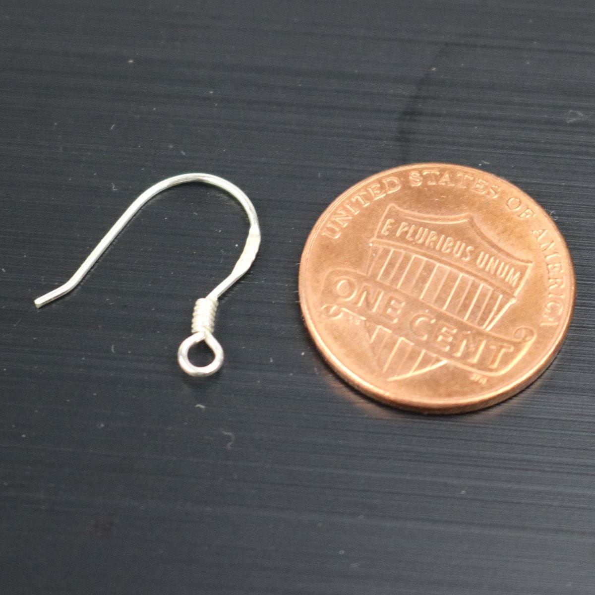 10 Sterling SILVER Ear Wires French Spring Hook Earrings Earwires - 13x16mm 22Gauge 0.6mm Wire - 5 Pair Fish hook ear wire - ss788