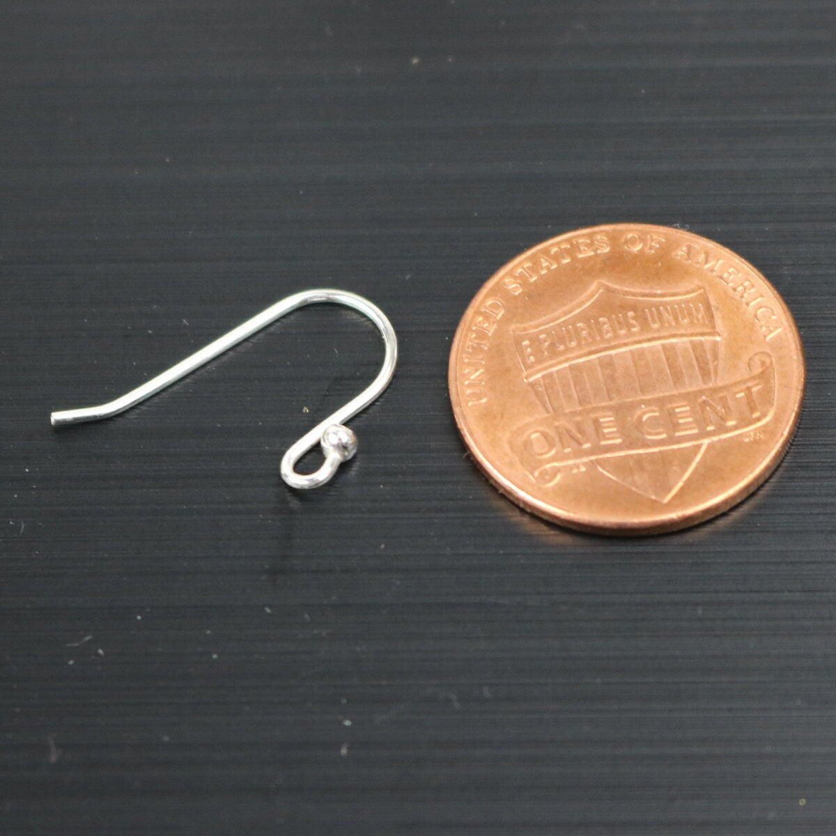 10 Sterling SILVER Ear Wires Earrings hooks Earwires with Ball - 20x13mm 21Gauge 0.7mm Wire - 5 Pair Fish hook ear wire - ss792