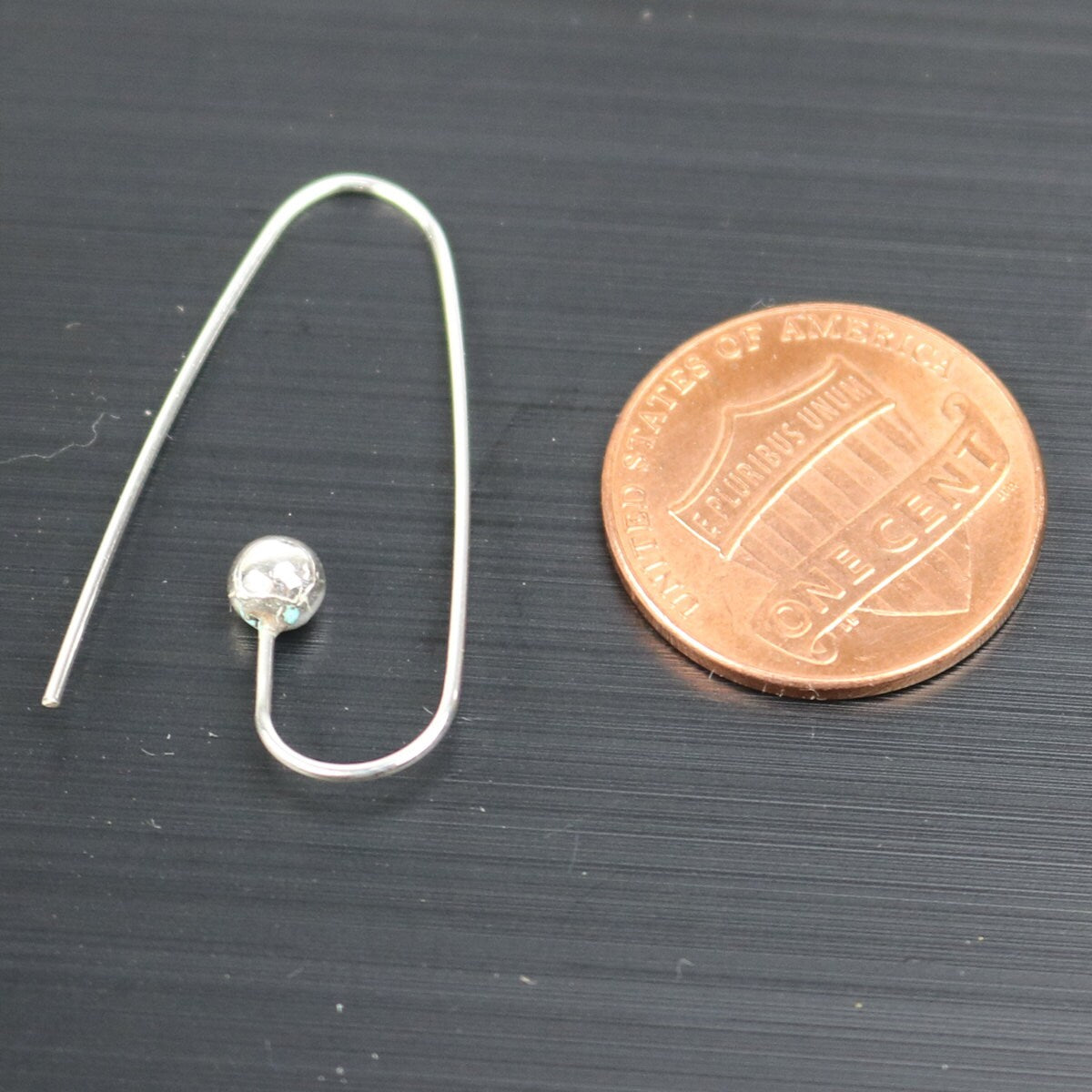 2 Sterling SILVER Big Ball Ear Wires Earrings hooks Earwires - 32x14mm 4mm Ball 21Gauge 0.7mm Wire - 1 Pair Fish hook ear wire - ss798