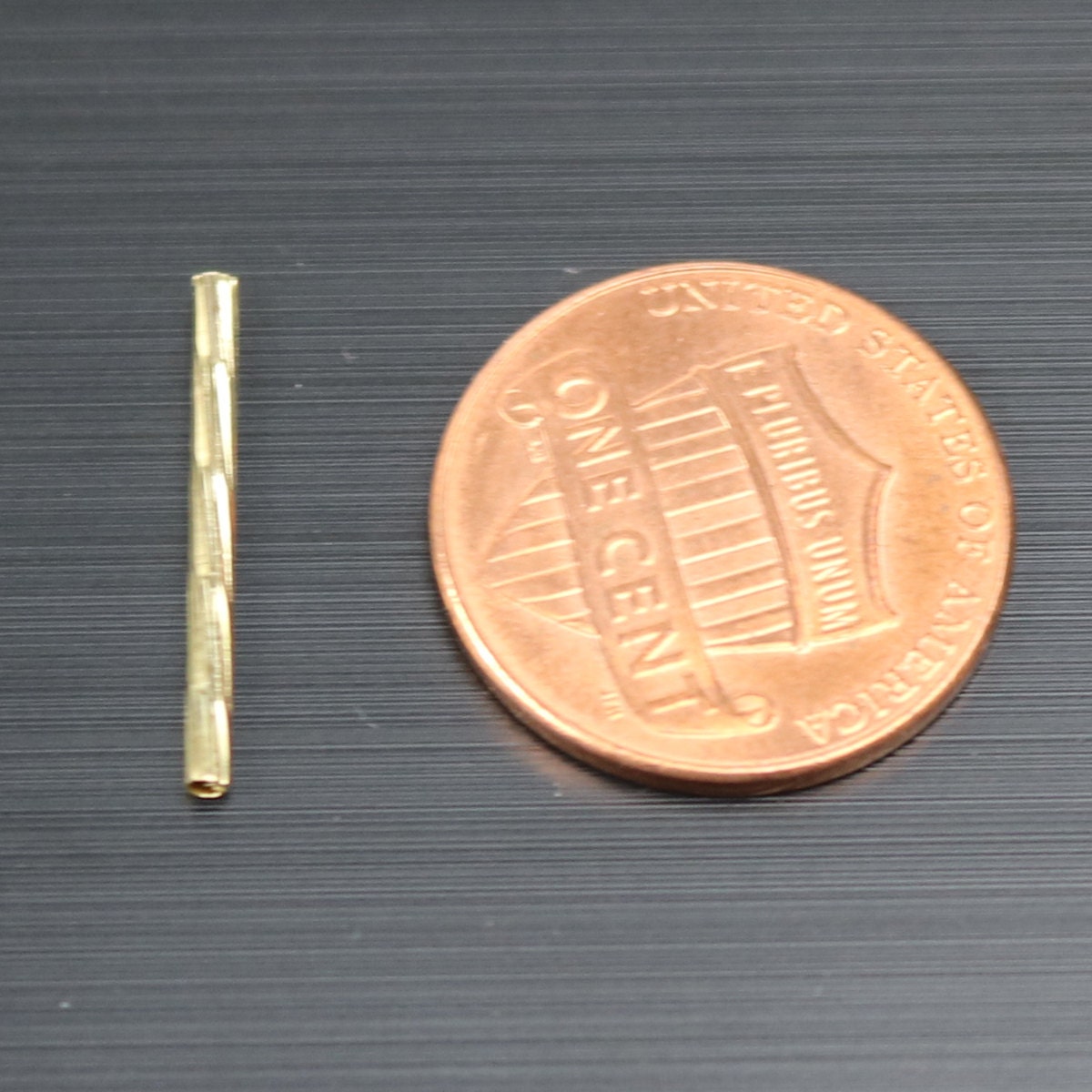 50 pcs Gold Plated Twisted Tube Spacer Beads Findings - 18x1.5mm - USA Seller