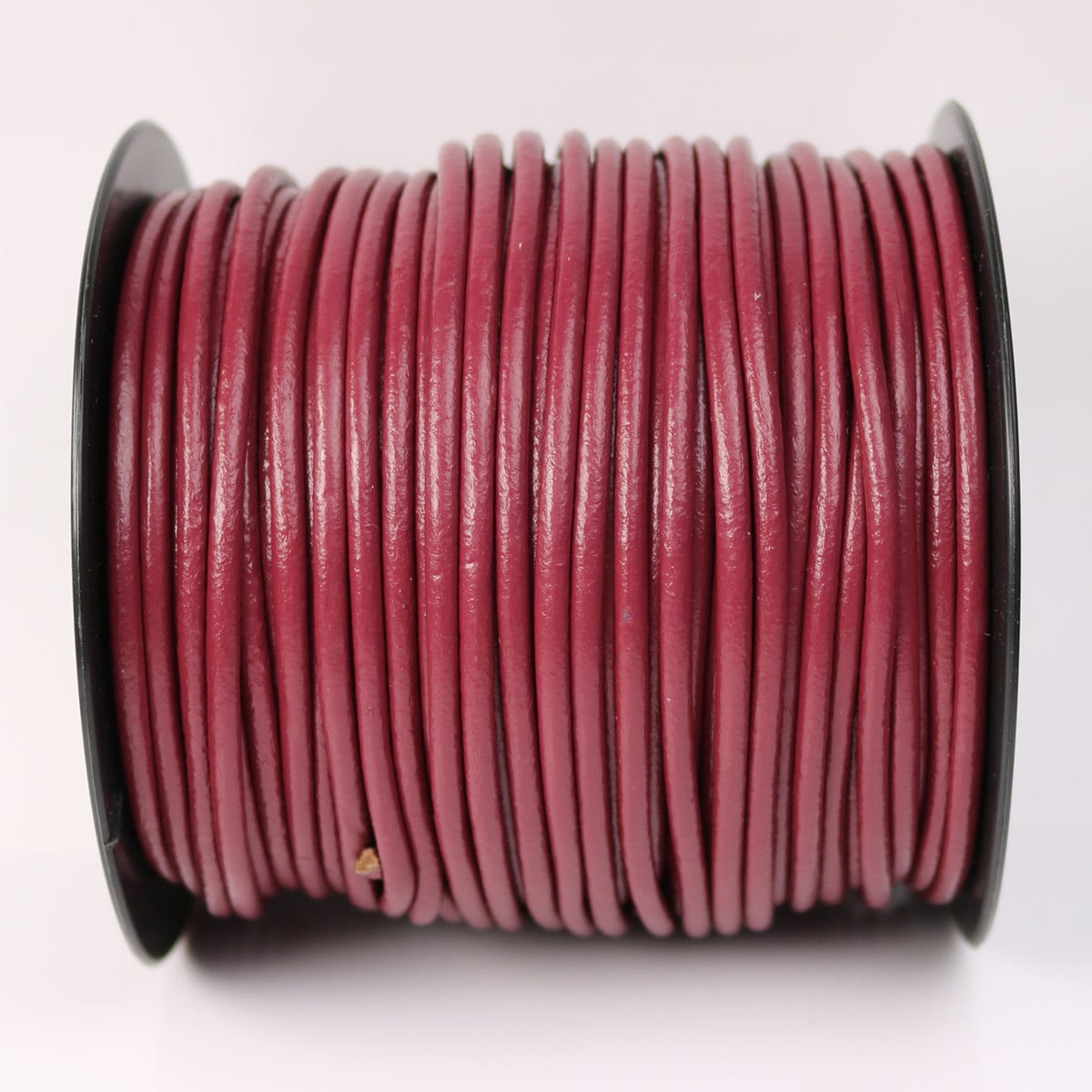 5 feet Fuchsia Pink Leather Cord - 3mm Genuine Leather Round Cord - USA Seller