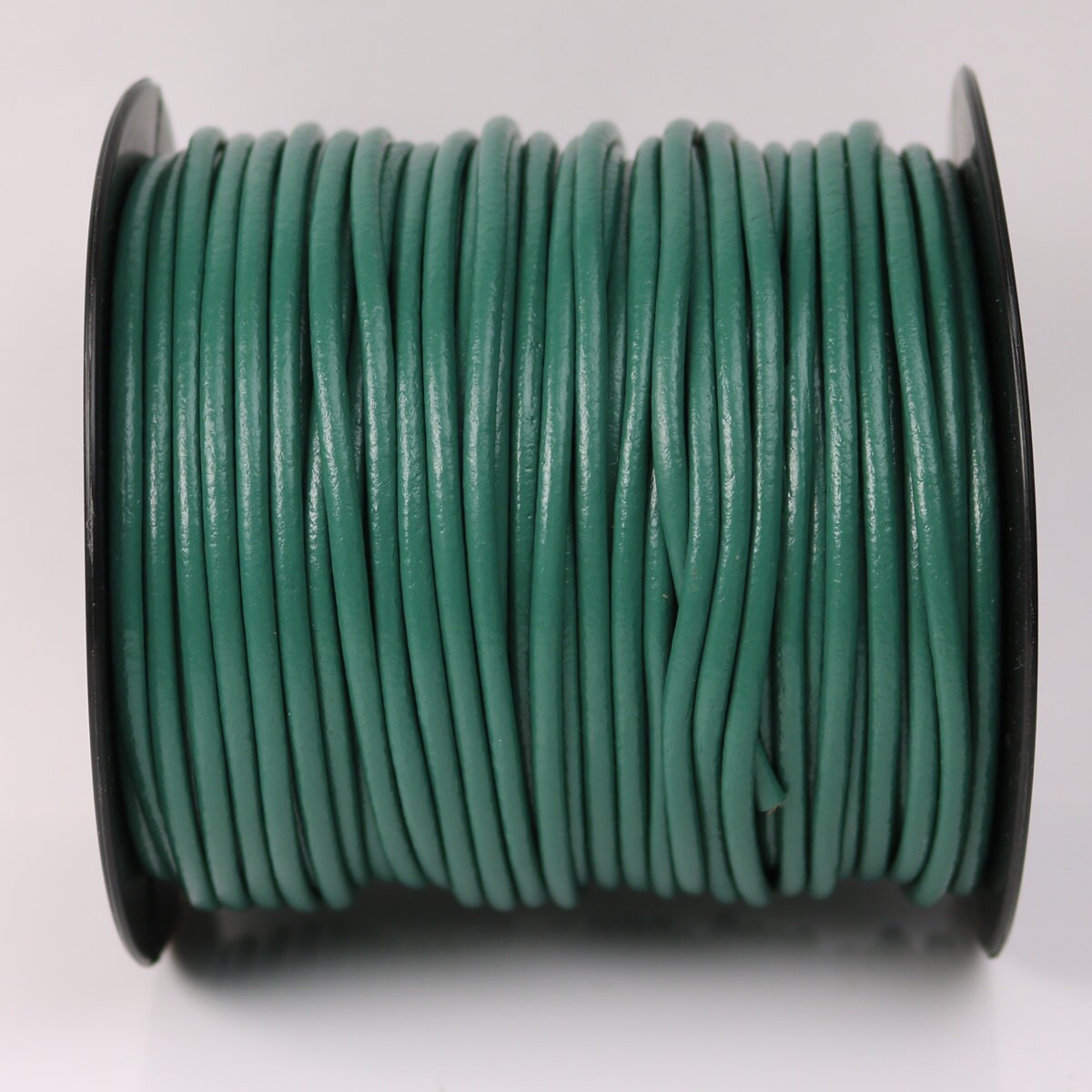 5 feet Green Leather Cord - 3mm Genuine Leather Round Cord - USA Seller
