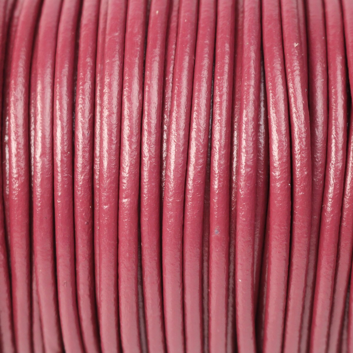 5 feet Fuchsia Pink Leather Cord - 3mm Genuine Leather Round Cord - USA Seller