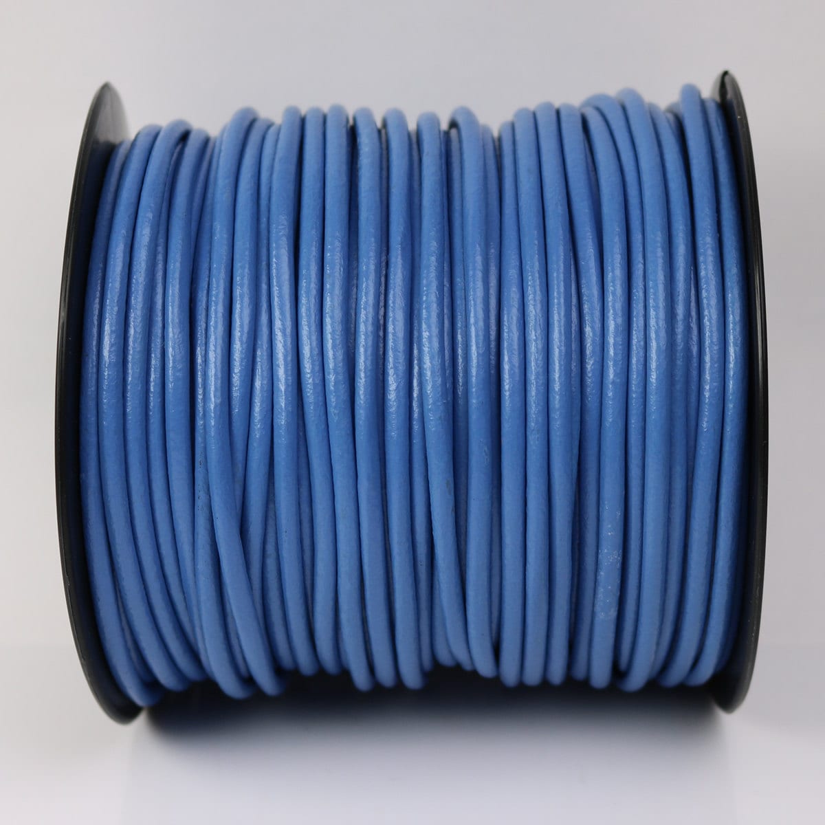 5 feet Blue Leather Cord - 3mm Genuine Leather Round Cord - USA Seller