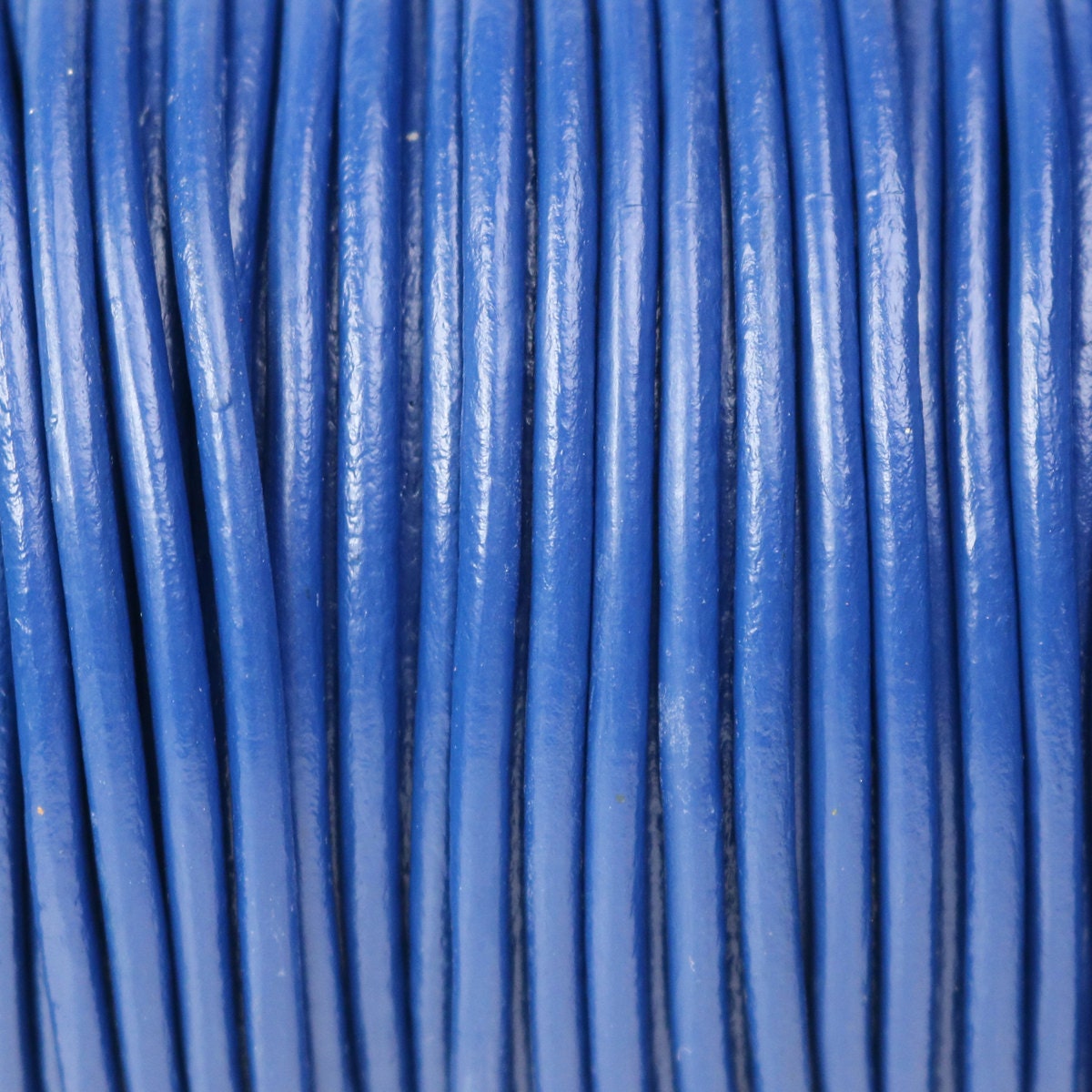 5 feet Dark Blue Leather Cord - 3mm Genuine Leather Round Cord - USA Seller
