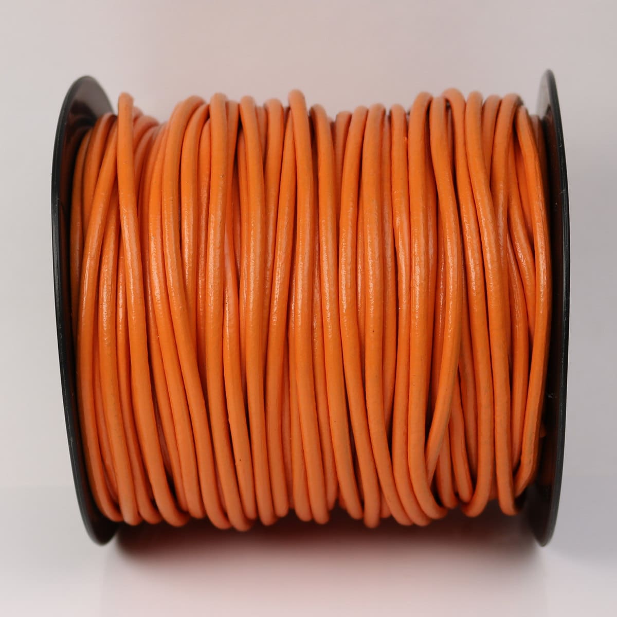 5 feet Orange Leather Cord - 3mm Genuine Leather Round Cord - USA Seller