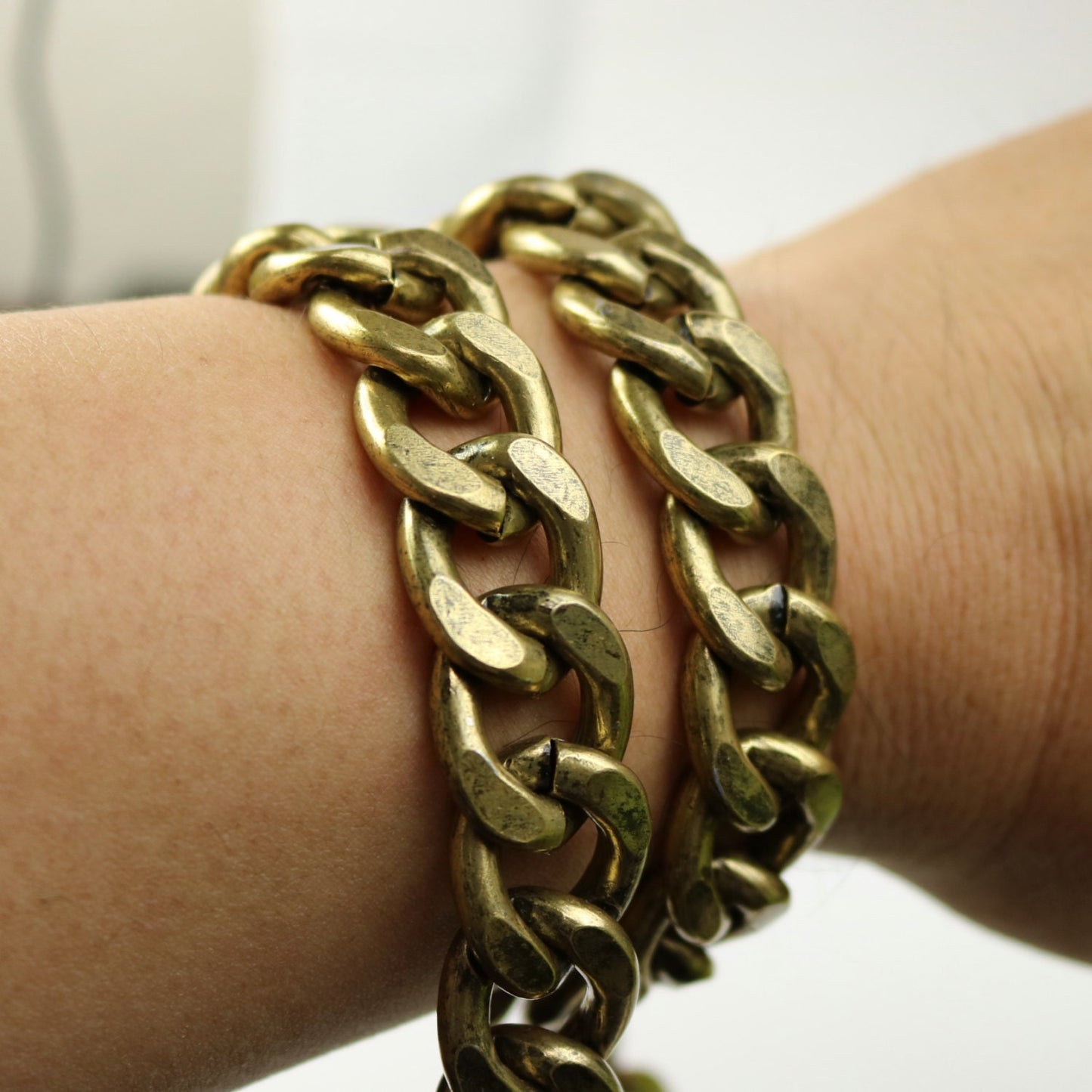 5 ft Aluminum Chain Curb Chain Big CHUNKY - Antique Brass - 22x18.5mm 5mm thickness Unsoldered Link