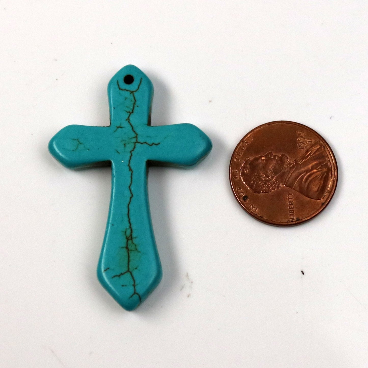 5 pcs Cross Pendant - Howlite Turquoise CROSS Pendant - 44x29mm 13/4x1.15inch 5mm thickness