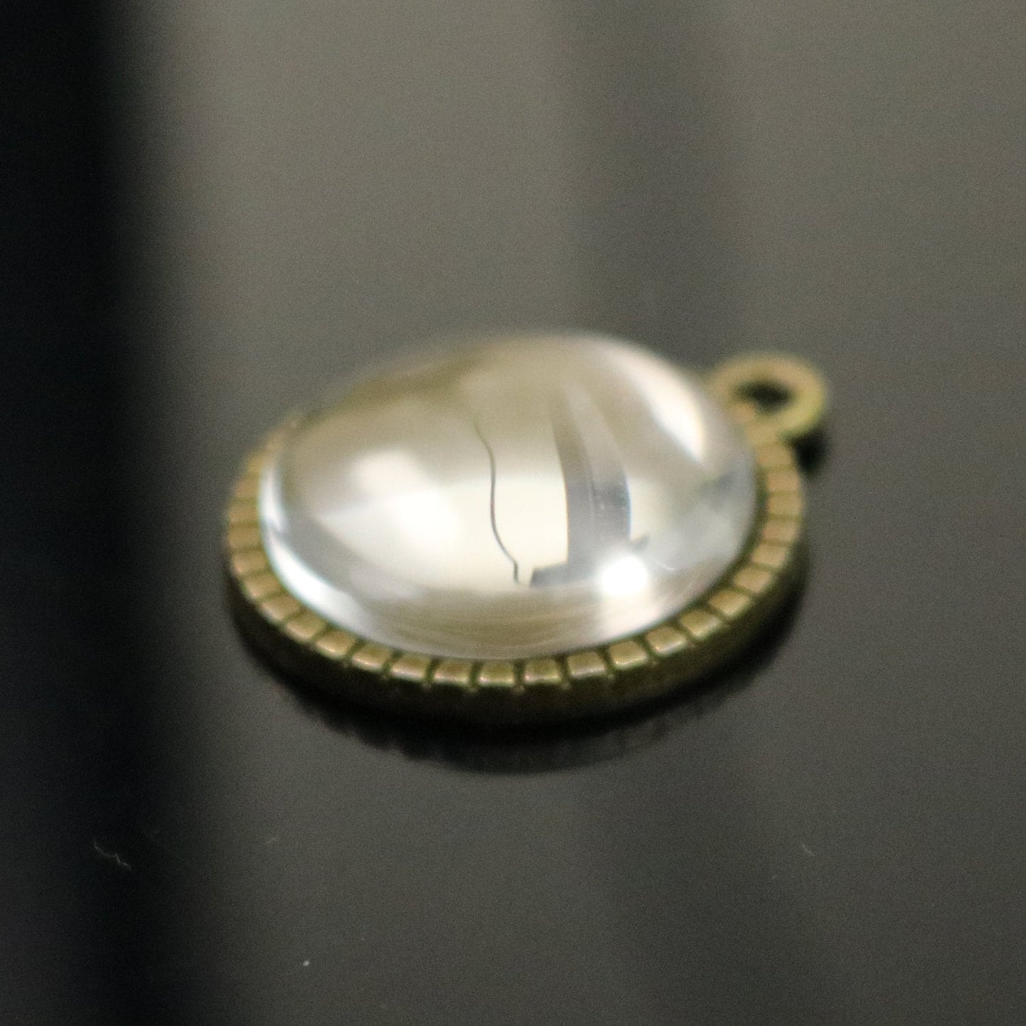 Pendant BEZELS Link with GLASS Magnifying Domes Cabochon - 5 sets 10 pcs - 25mm 1 inch Antique Brass Bezel and Circle Glass Cabochon