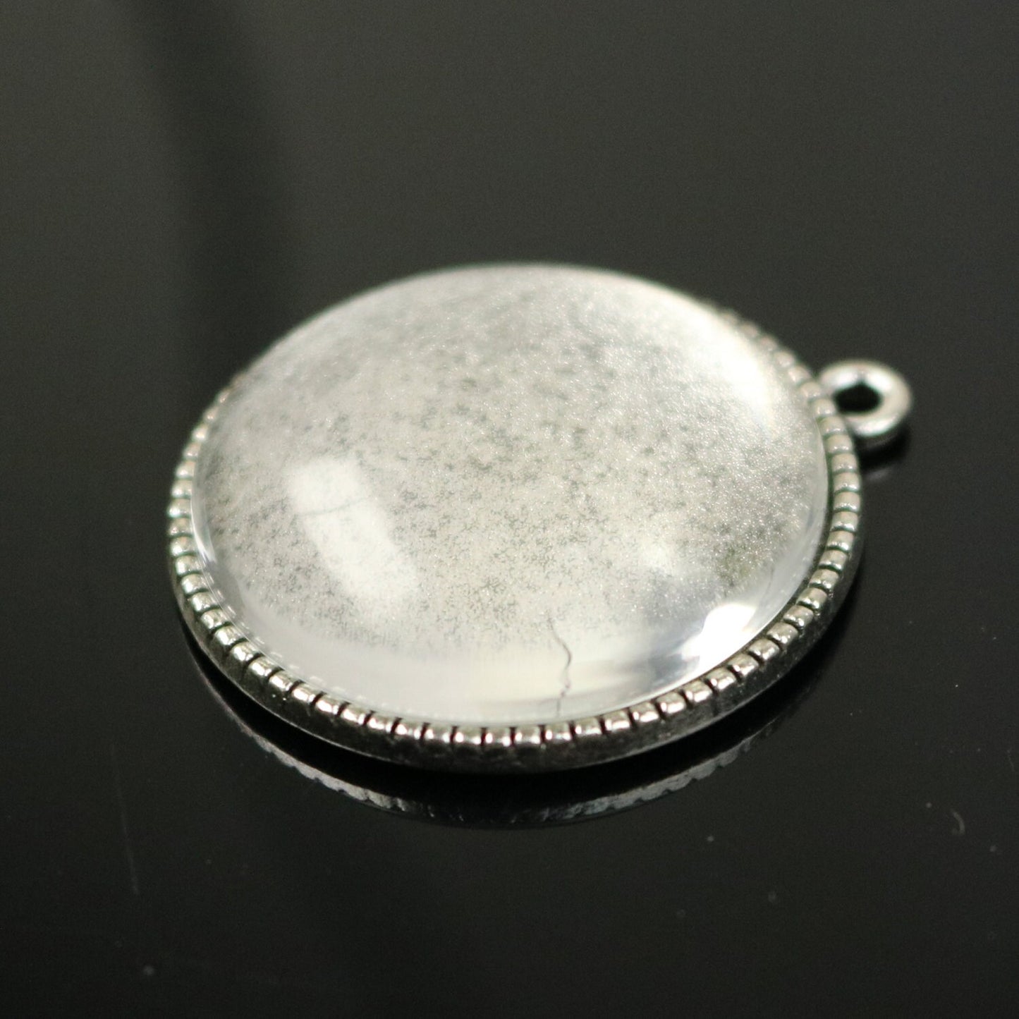 Pendant ROSE Bezels with GLASS Magnifying Domes Cabochon - 5 sets 10 pcs - 25mm 1(one) inch Antique Silver Bezel and Circle Glass Cabochon