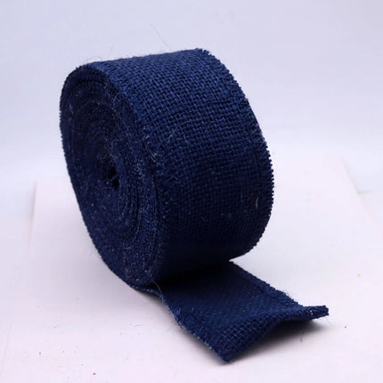 Craft Burlap Ribbon - Navy Blue 2.3" Wide, 32 Feet Roll for Rustic Decor
