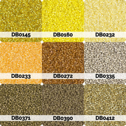 Miyuki Delica 11/0 Seed Beads | Choose Your Color, Yellow and Gold| 7.5g Tube Supply