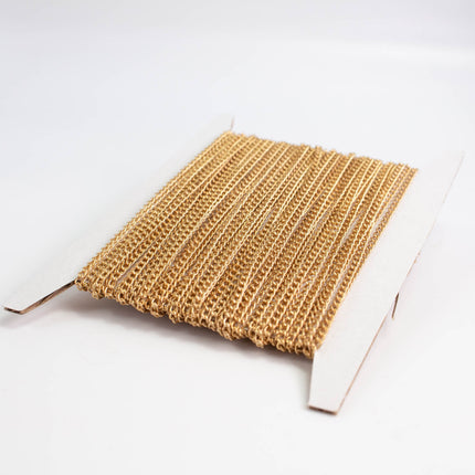 3x2.1mm Anti-Tarnish Plated Curb Chain Bulk Spool With Soldered Links