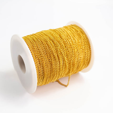 3x2.1mm Anti-Tarnish Plated Curb Chain Bulk Spool With Soldered Links