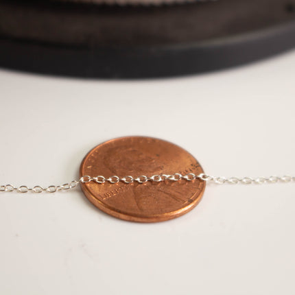 925 Sterling Silver Tiny Round Cable Chain: 1.6x1.2mm