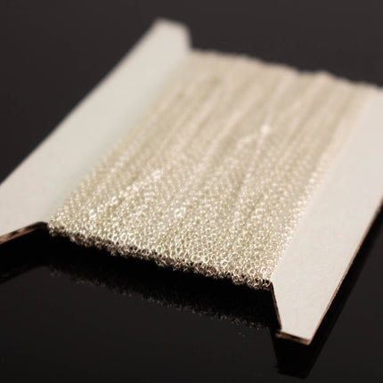 925 Sterling Silver Tiny Round Cable Chain: 1.6x1.2mm