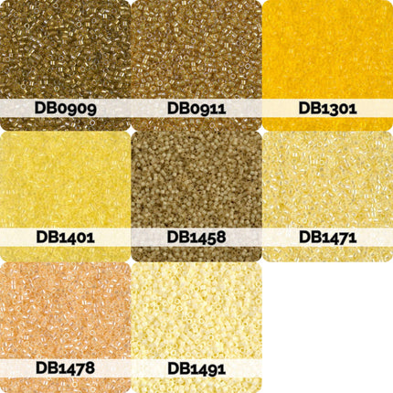 Miyuki Delica 11/0 Seed Beads | Choose Your Color, Yellow and Gold| 7.5g Tube Supply