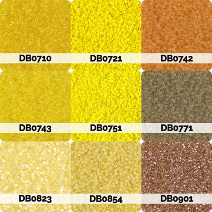 Miyuki Delica 11/0 Seed Beads | Choose Your Color, Yellow and Gold| 7.5g Tube Supply