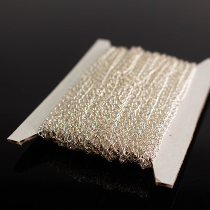 925 Sterling Silver Curb Extender Chain: 4x2.5mm