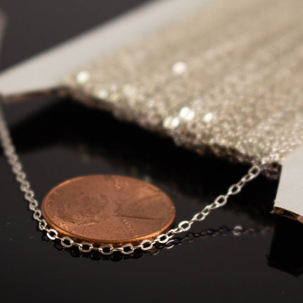 925 Sterling Silver Flat Cable Chain Bulk - (2.1x1.5mm)