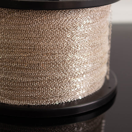925 Sterling Silver Flat Cable Chain Bulk - (2.1x1.5mm)