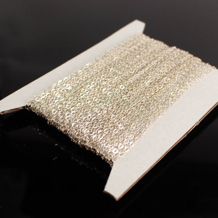 925 Sterling Silver Flat Cable Chain Bulk - (2.1x1.5mm)