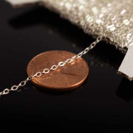 925 Sterling Silver Flat Cable Chain Bulk - (2.1x1.5mm)