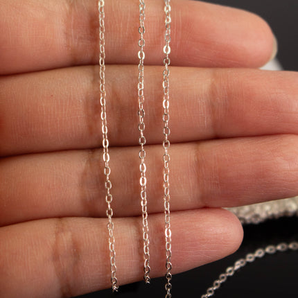 925 Sterling Silver Flat Cable Chain Bulk - (2.1x1.5mm)
