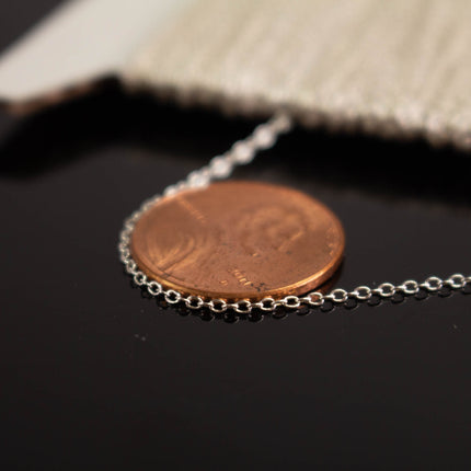 925 Sterling Silver Tiny Round Cable Chain: 1.6x1.2mm