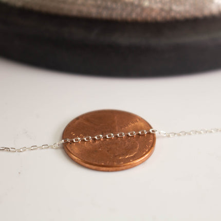 925 Sterling Silver Tiny Flat Cable Chain: .8x1.7mm