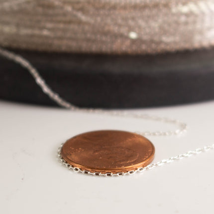 925 Sterling Silver Tiny Flat Cable Chain: .8x1.7mm