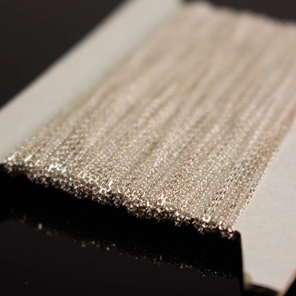925 Sterling Silver Tiny Flat Cable Chain: 1.0x1.45mm