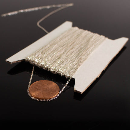 925 Sterling Silver Tiny Flat Cable Chain: 1.0x1.45mm