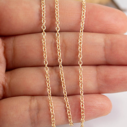 16K Gold Plated Cable Chain, 2x2.5mm Soldered Link, Tarnish Resistant Bulk Spool