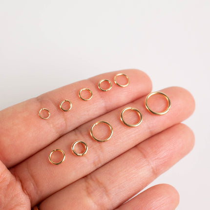 Anti Tarnish Champagne Gold Plated Open Jump Rings, Multiple Sizes, Bulk Wholesale